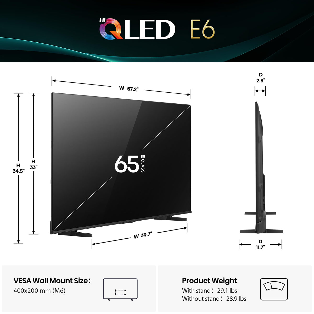 Hisense 75" E6 Cinema Series Hi-QLED 4K UHD Smart Fire TV (75E6QF) - AI Light Sensor, Dolby Vision Â· Atmos, Voice Remote with Alexa, Motion Rate 120, HDR 10+ Adaptive, Game Mode Plus