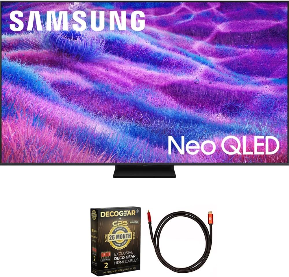 Samsung QN85QN80FAFXZA 85 inch Neo QLED 4K QN80F Vision AI Smart TV 2025 (Renewed) Bundle with Deco Gear 6FT HDMI 2.0 Cable and CPS Exclusive 26 Month Protection Pack (BEACH-CPS-26M3500)