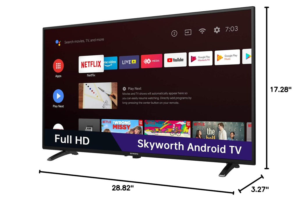 Skyworth 24-Inch Portable Smart TV with Protective Case, Battery Powered Outdoor TV, 1080P FHD, Google TV, HDR10, Dolby Audio, Chromecast, Ideal for Soccer, Sports, Football Game Day Bundle