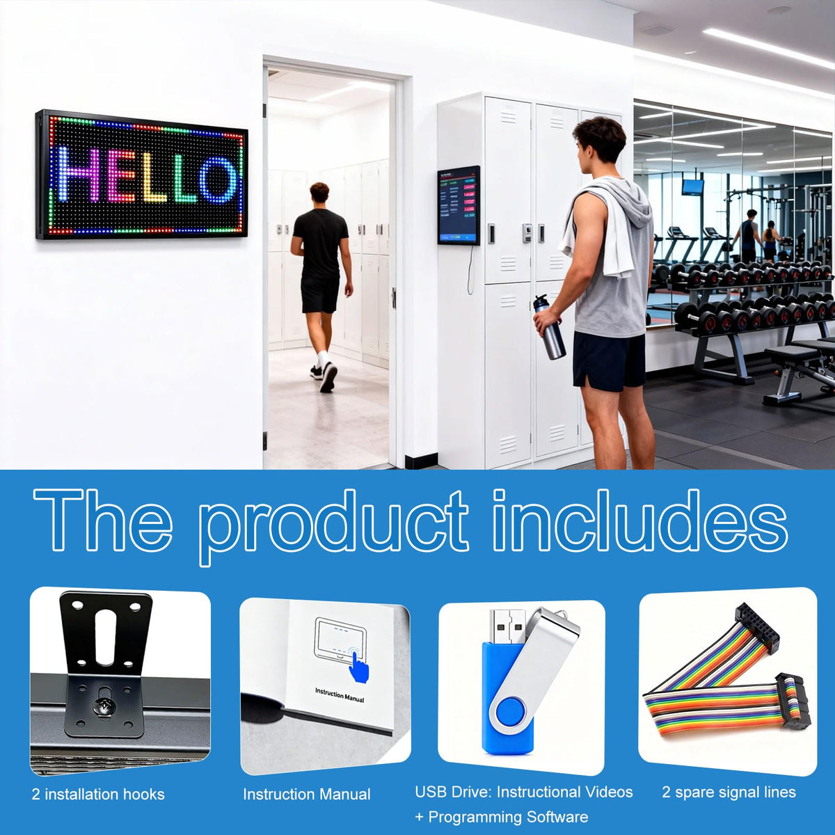 P6(40" * 17") Digital Programmable Scrolling Led Sign Scrolling Outdoor For Business message Board Display Screen Electronic Menu Board Wifi Control Word Light