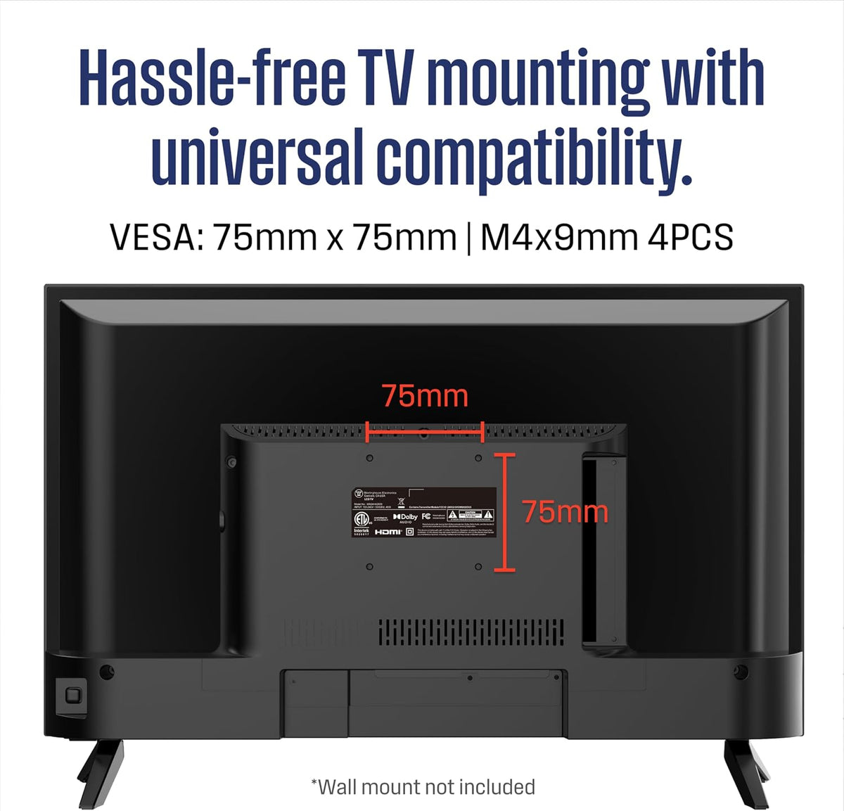 Westinghouse 24-inch Smart TV, HD Xumo TV with Full Function Voice Remote, Flat Screen Television w/Dolby Atmos, Bluetooth, Apple AirPlay, Wi-Fi & Mobile Connectivity