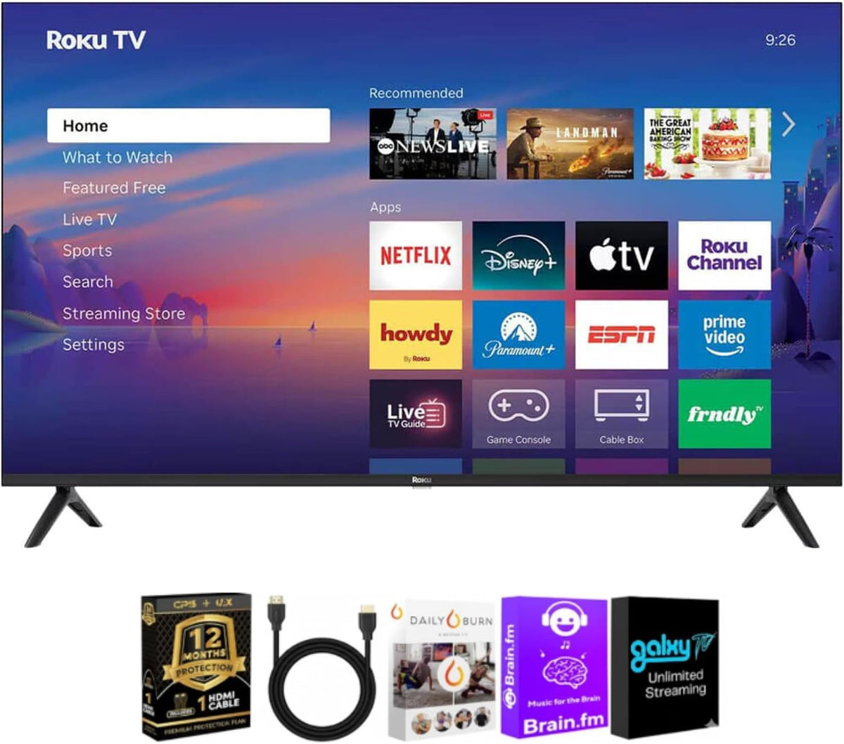 Roku 50" Select Series 4K QLED TV HDMI CPS Streaming Bundle 2026