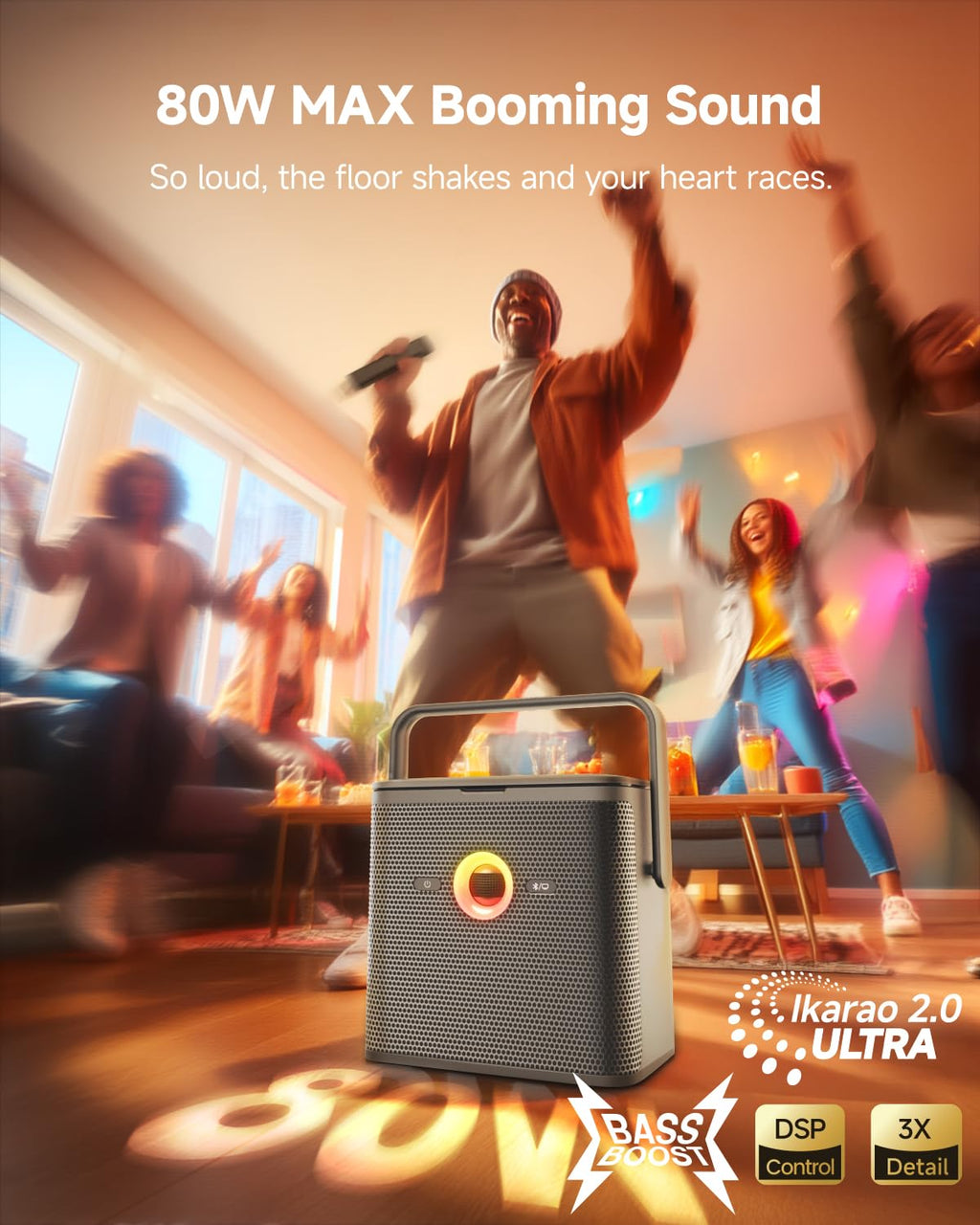 Ikarao Karaoke Machine with Lyrics Display, Professional Karaoke System