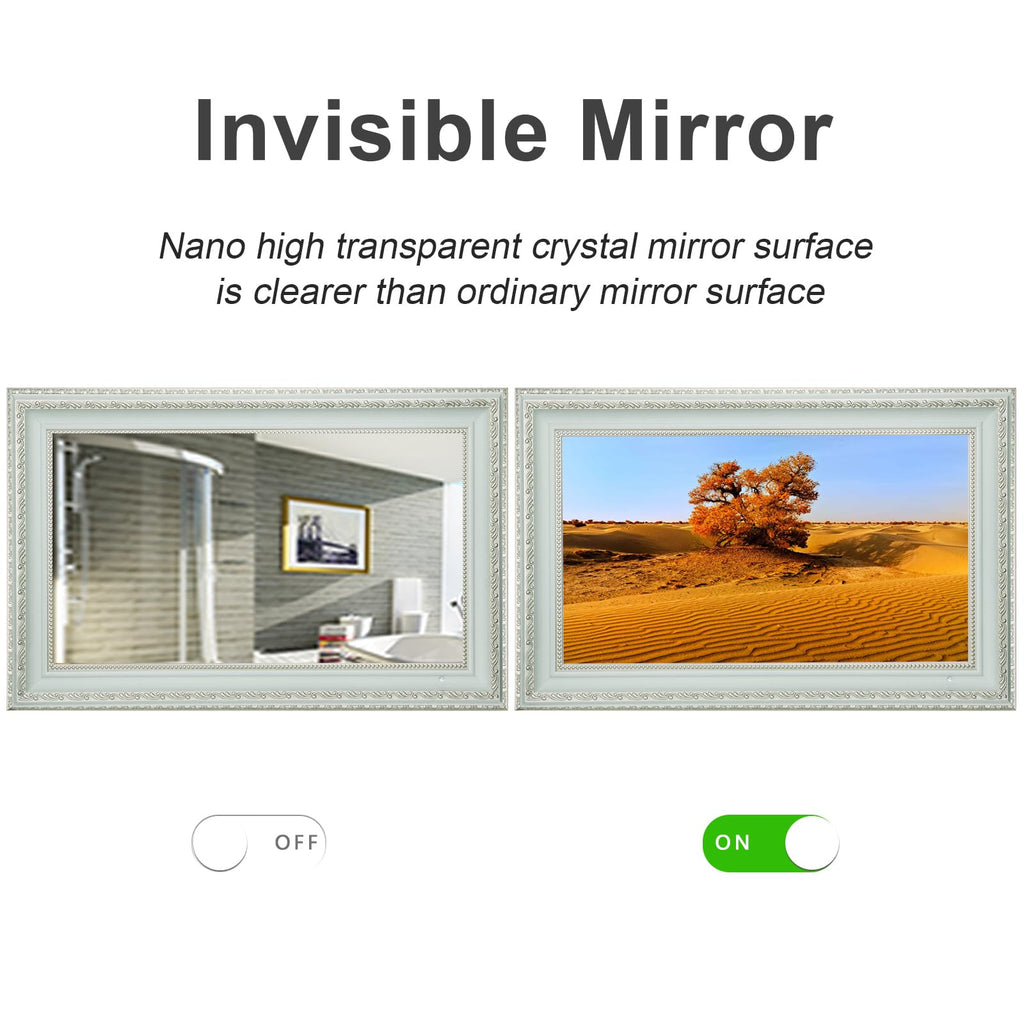 Soulaca 55 inches Smart Waterproof Mirror TV 4K UHD webOS Built-in ATSC DTV Tuner Voice Control, Large Bathroom & Indoor Hotel Resort Television Wall-Mount Big Screen Pool