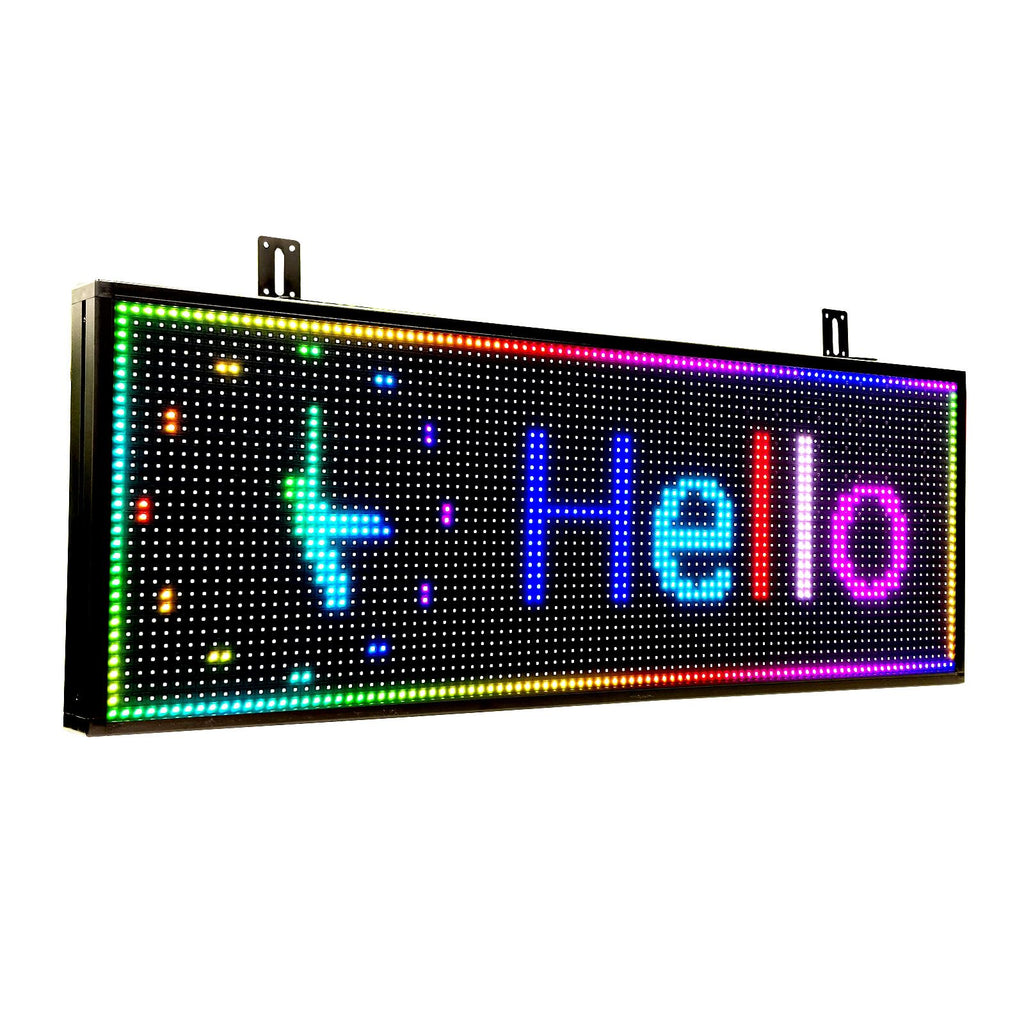 Programmable LED Sign Outdoor Full Color â 39"x8" Scrolling Message Board, Custom Digital Advertising Display, WiFi Control, High Brightness Neon Business Sign for Store, Bar, Restaurant