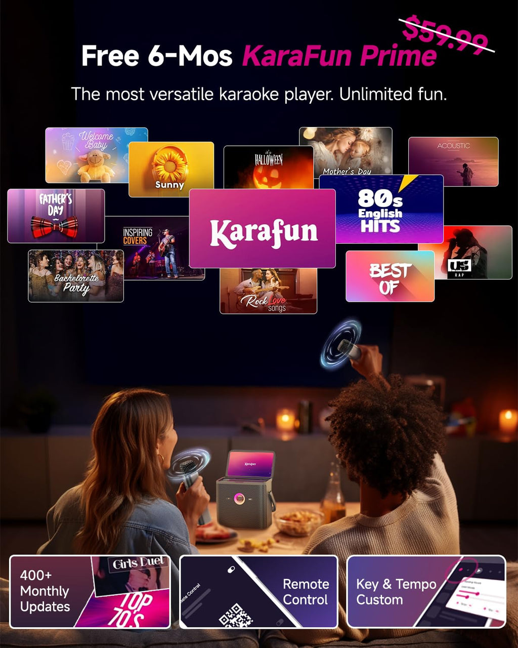 Ikarao Karaoke Machine with Lyrics Display, Professional Karaoke System