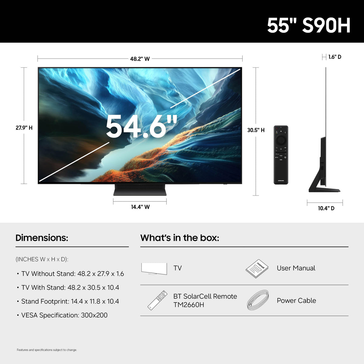 Samsung QN42S90H 42 inch Class S90H Series 4K OLED Vision AI Smart Tizen TV