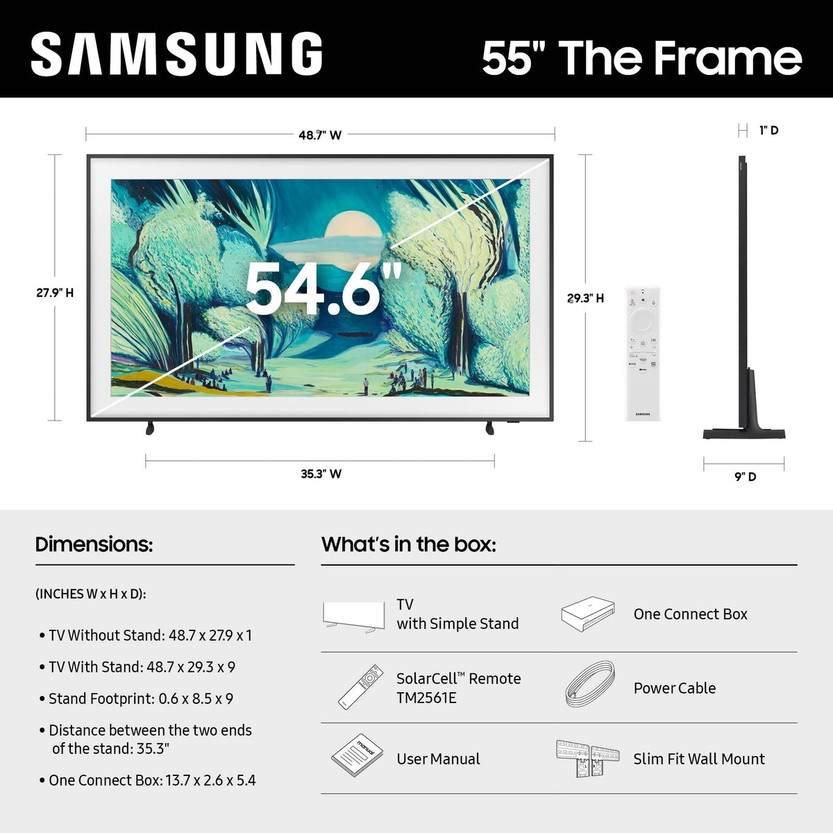 Samsung 32-Inch Class QLED The Frame LS03C Series, 1080p Resolution, Quantum HDR, Art Mode, Anti-Reflection Matte Display, Slim Fit Wall Mount Included, Smart TV w/Alexa Built-in (QN32LS03CB)