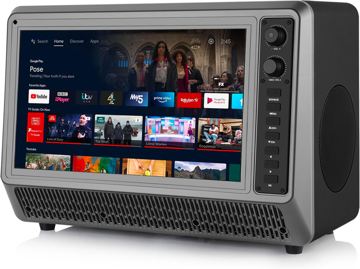 Feihe 15.6â Small Smart TV Built-in Bluetooth Speaker System, 200W Peak Power, 1080P FHD Smart Television with Wi-Fi/HDMI/USB/AUX for Home Entertainment & Camping