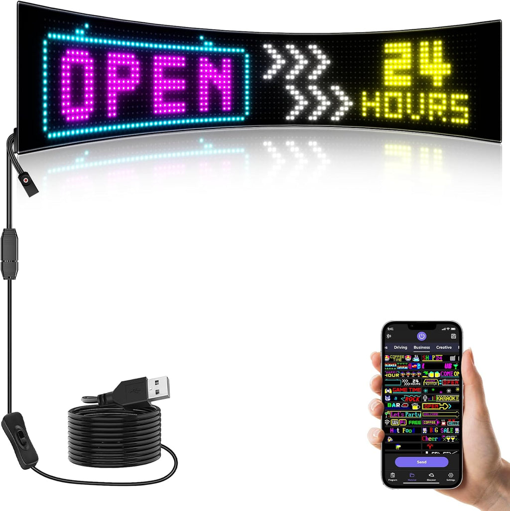 LED signs for business,APP control DIY text,LED window ads display screen