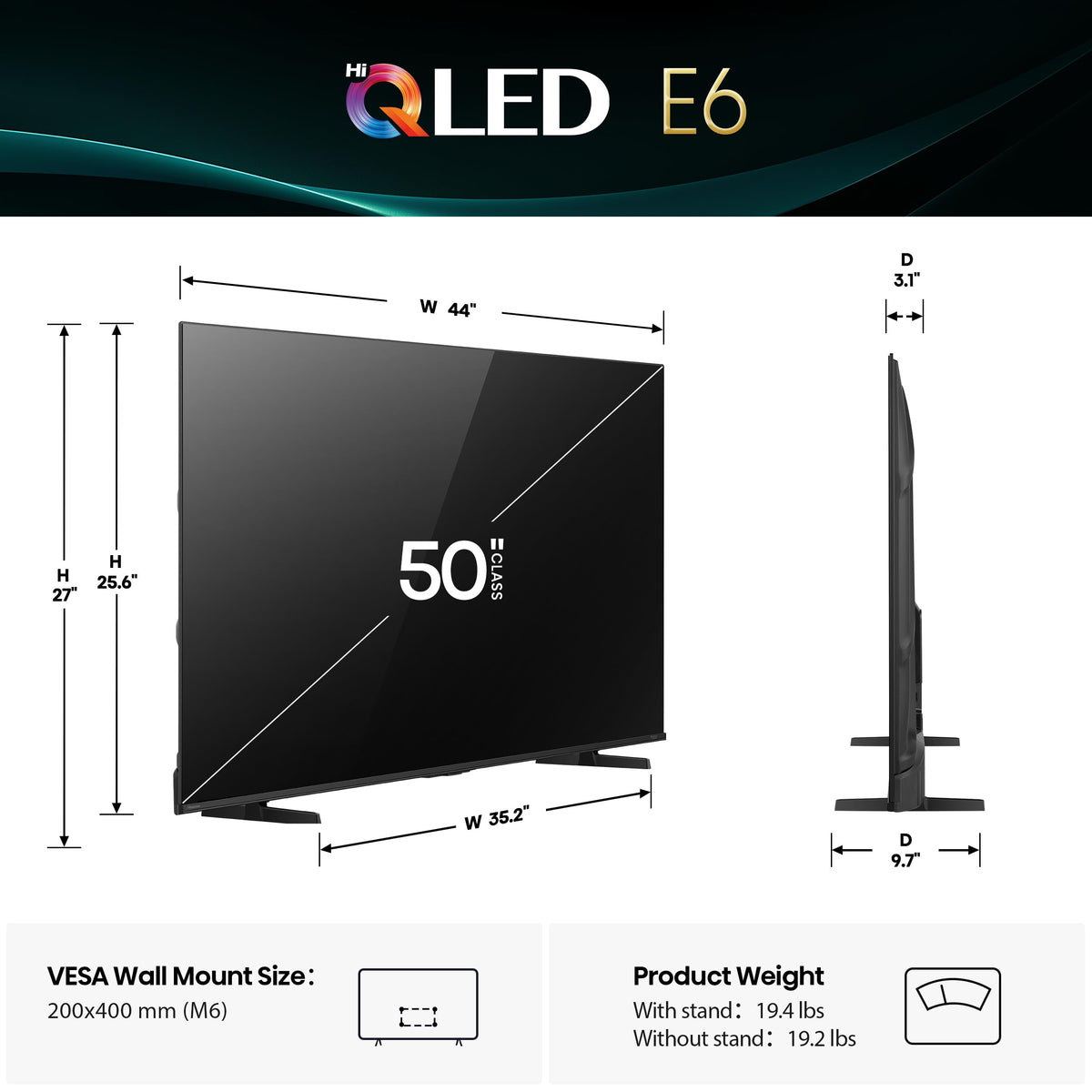 Hisense 75" E6 Cinema Series Hi-QLED 4K UHD Smart Fire TV (75E6QF) - AI Light Sensor, Dolby Vision Â· Atmos, Voice Remote with Alexa, Motion Rate 120, HDR 10+ Adaptive, Game Mode Plus