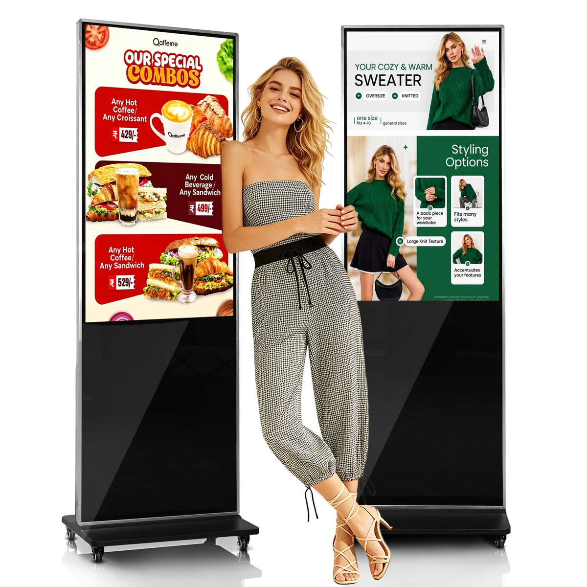 43" Touch Digital Signage Display Kiosk Floor Stand Advertising