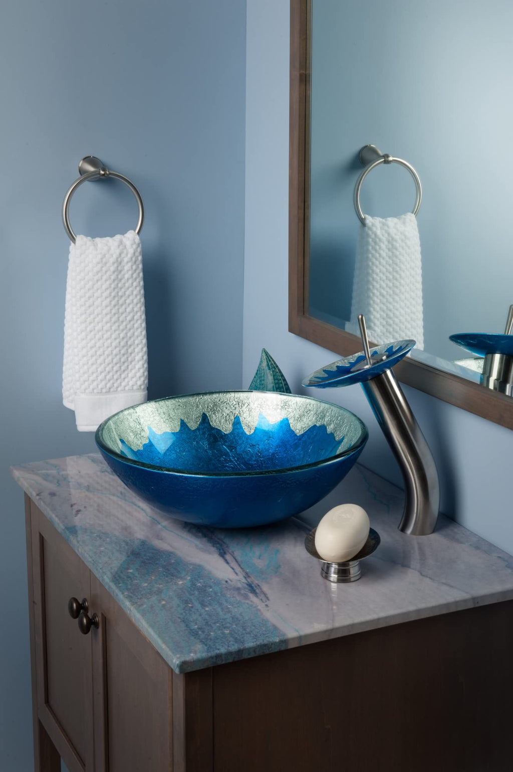 Miseno MNO-G710 Circular 16-1/2" Tempered Glass Vessel Bathroom Sink