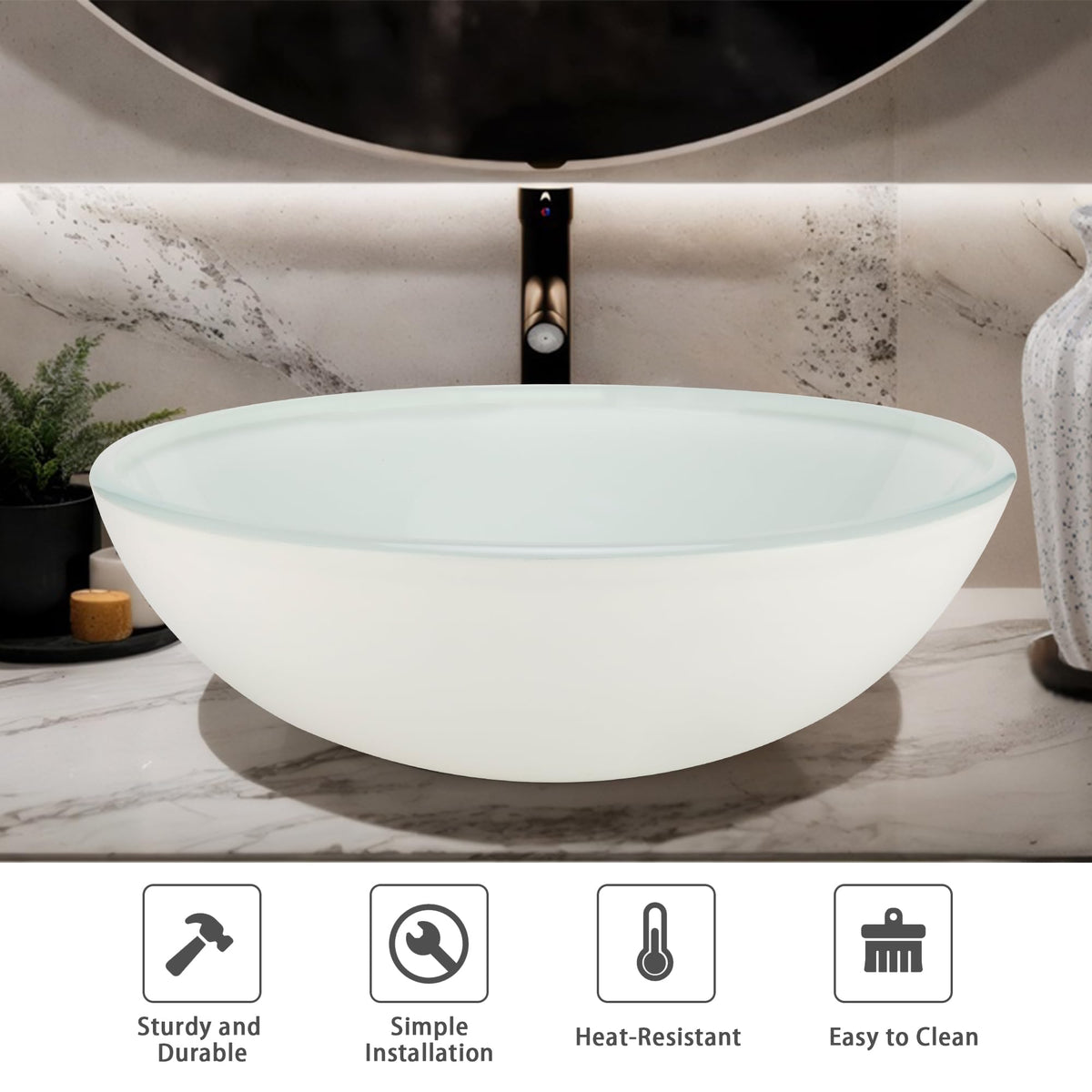 Design Vessel Sink Concrete Bathroom Sink above Counter Small Vessel Sink Bathroom Sink Bowl Countertop Modern Sinks with Faucet and Drain Combo 15.7" Round Gray