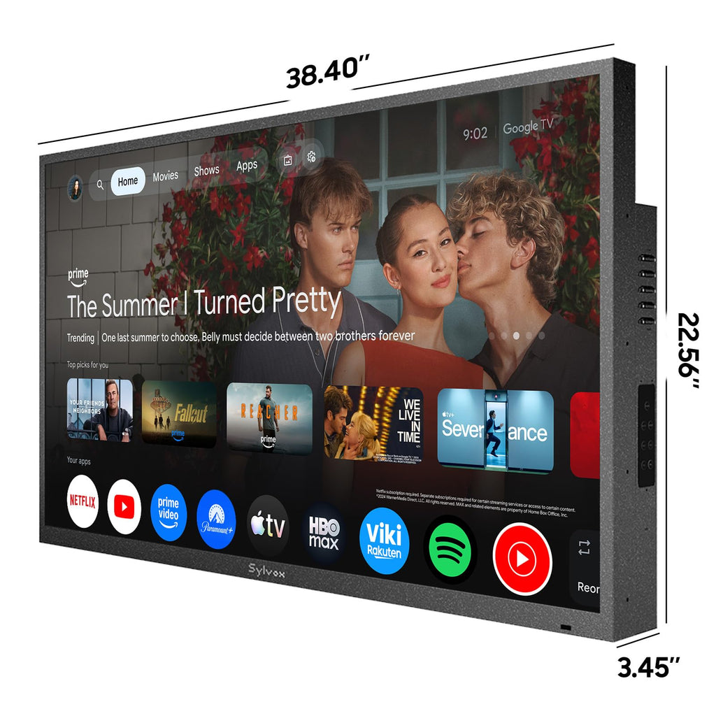 SYLVOX Outdoor TV, 55 inch Smart Waterproof Outdoor TV, 4K UHD Weatherproof