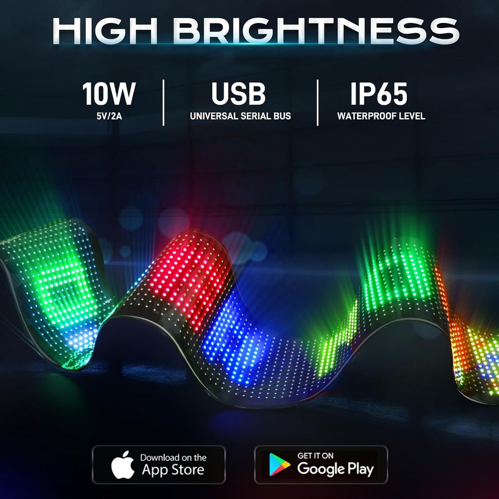 Rayhome 58''x8'' Large Multiple Programmable LED Sign, Full Color Bright Scrolling LED Signs, Bluetooth APP Control Custom Text Pattern Animation digital Display for Store Hotel Bar