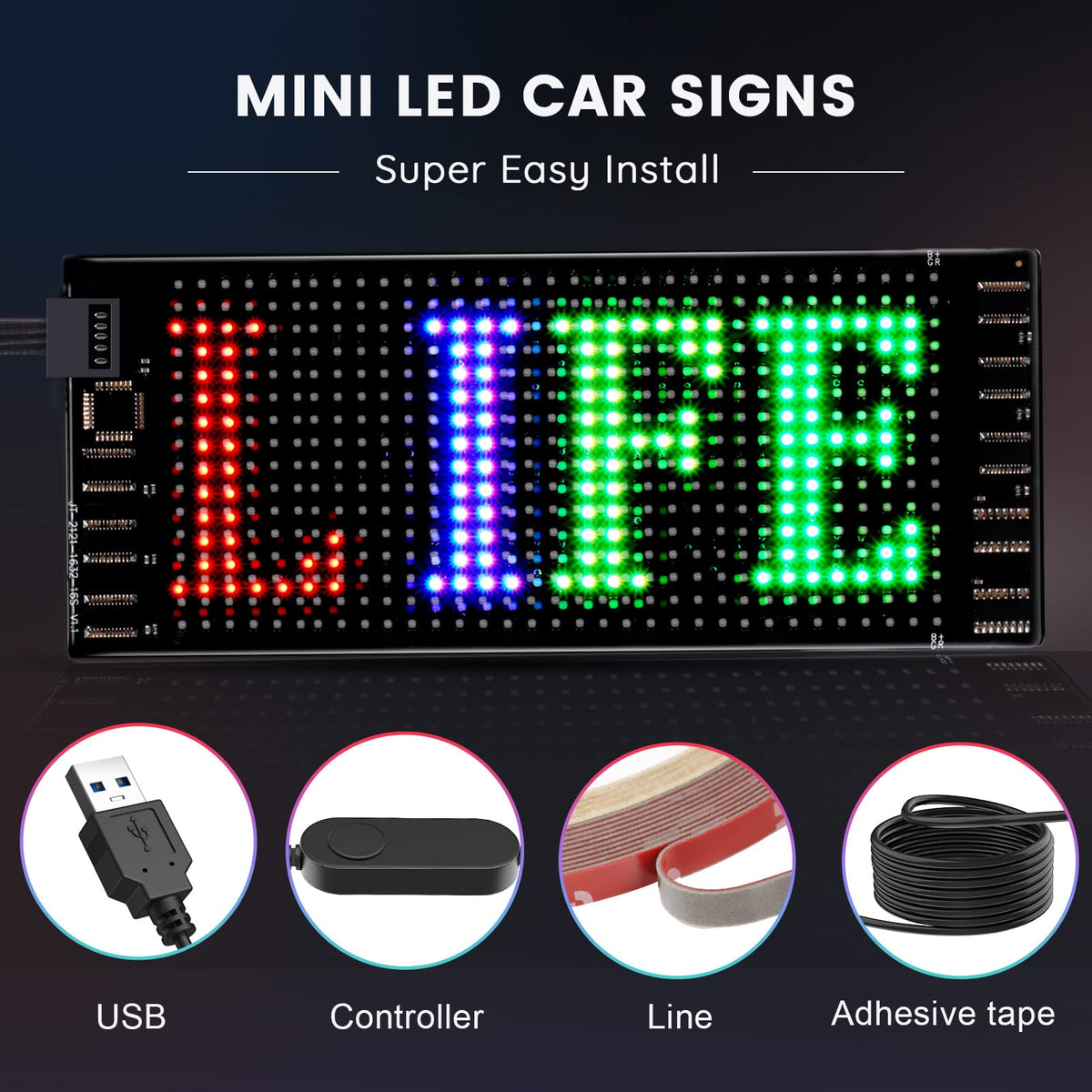 KJOY Bright Large Programmable LED Sign, 77''x8'' Flexible Scrolling LED Sign, Bluetooth App Control Custom Text Digital LED Display for Store, Schools, coffee, shop, Hotel