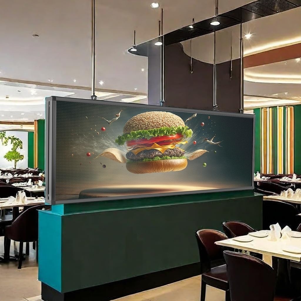 P10 Programmable LED SIGN 40"Ã8" Scrolling LED Display, High Brightness & IP65 Waterproof Indoor Outdoor Digital Signage led screen, Open Signs Welcome Sign for Store Business Advertising
