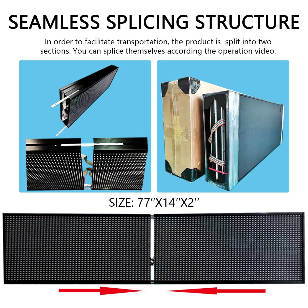 Led Sign Outdoor Programmable Scrolling Digital Open Neon P10 39''x14''