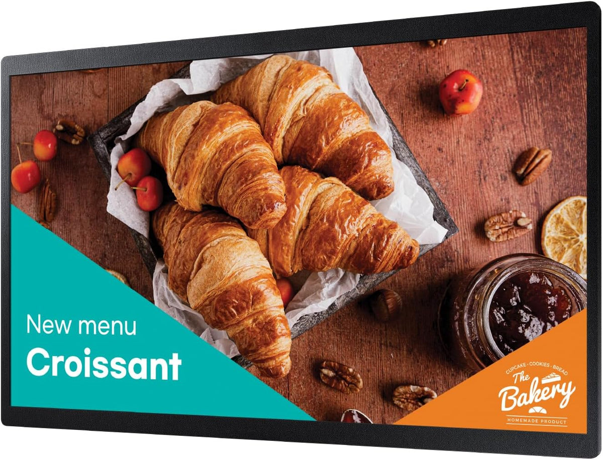 Samsung 24â Commercial UHD LED LCD Display Sign, Full HD Resolution, Compact Design, Home UI, LH24QBCEBGCXZA