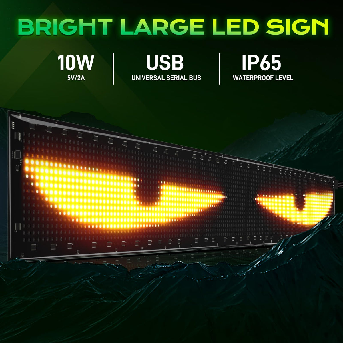 KJOY Bright Large Programmable LED Sign, 77''x8'' Flexible Scrolling LED Sign, Bluetooth App Control Custom Text Digital LED Display for Store, Schools, coffee, shop, Hotel