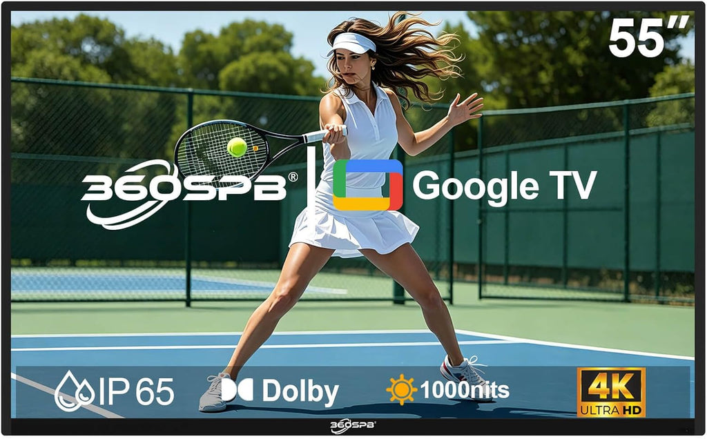 55" Outdoor TV, 4K UHD Google TV, 1000nits High Brightness Smart TVs