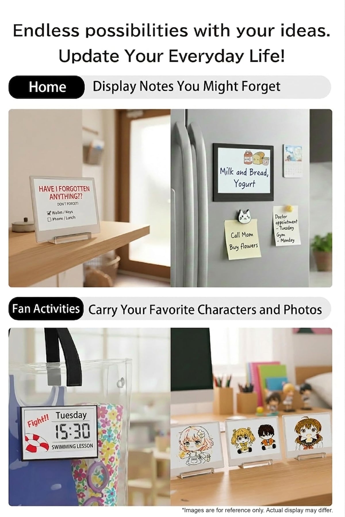 [Santek] EZ Sign NFC E-Paper Display â No Battery, Ultra-Thin 0.13â, Rewritable 4-Color Digital Display, App-Controlled (iOS/Android/PC), IP65 (Silver, 2.9" 6pcs, No Stand and Clip Included)