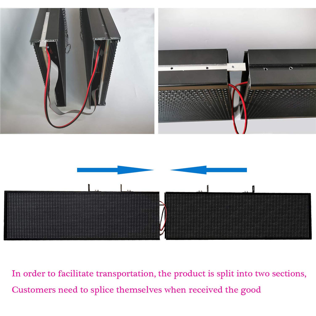LED Advertising Sign,P5 39x14 Inches Full Color Programmable Digital Board, High Brightness Scrolling Message Display with WiFi & USB Control for Business Promotion