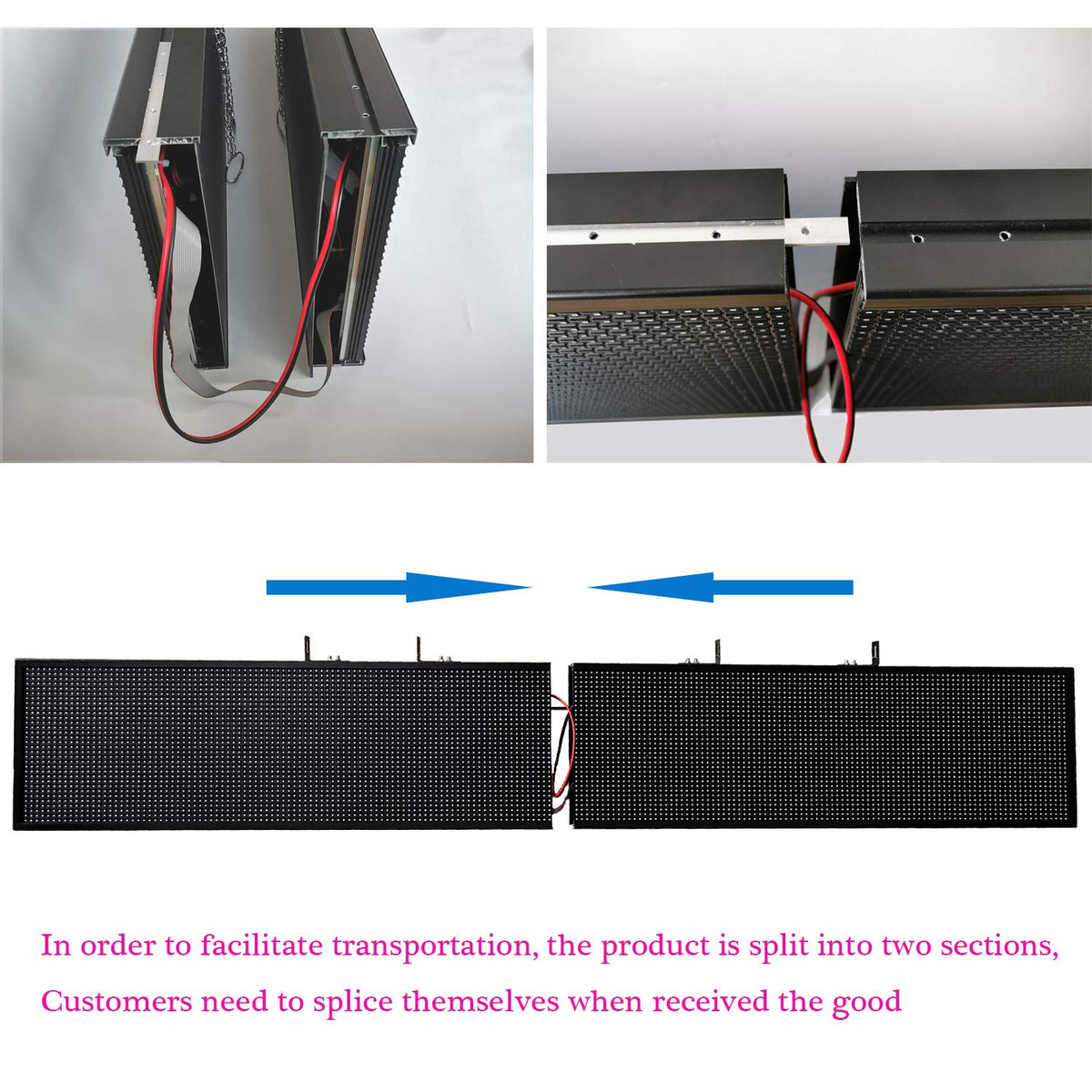 LED Advertising Sign,P5 39x14 Inches Full Color Programmable Digital Board, High Brightness Scrolling Message Display with WiFi & USB Control for Business Promotion