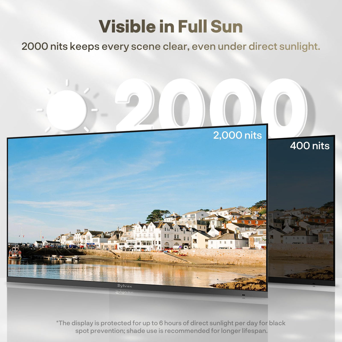 SYLVOX Outdoor TV, 55 inch Smart Waterproof Outdoor TV, 4K UHD Weatherproof