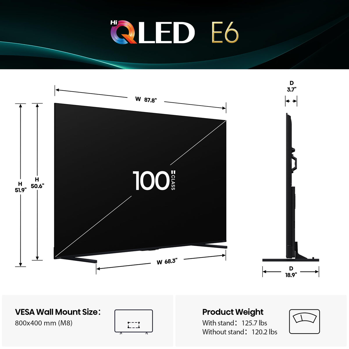 Hisense 75" E6 Cinema Series Hi-QLED 4K UHD Smart Fire TV (75E6QF) - AI Light Sensor, Dolby Vision Â· Atmos, Voice Remote with Alexa, Motion Rate 120, HDR 10+ Adaptive, Game Mode Plus