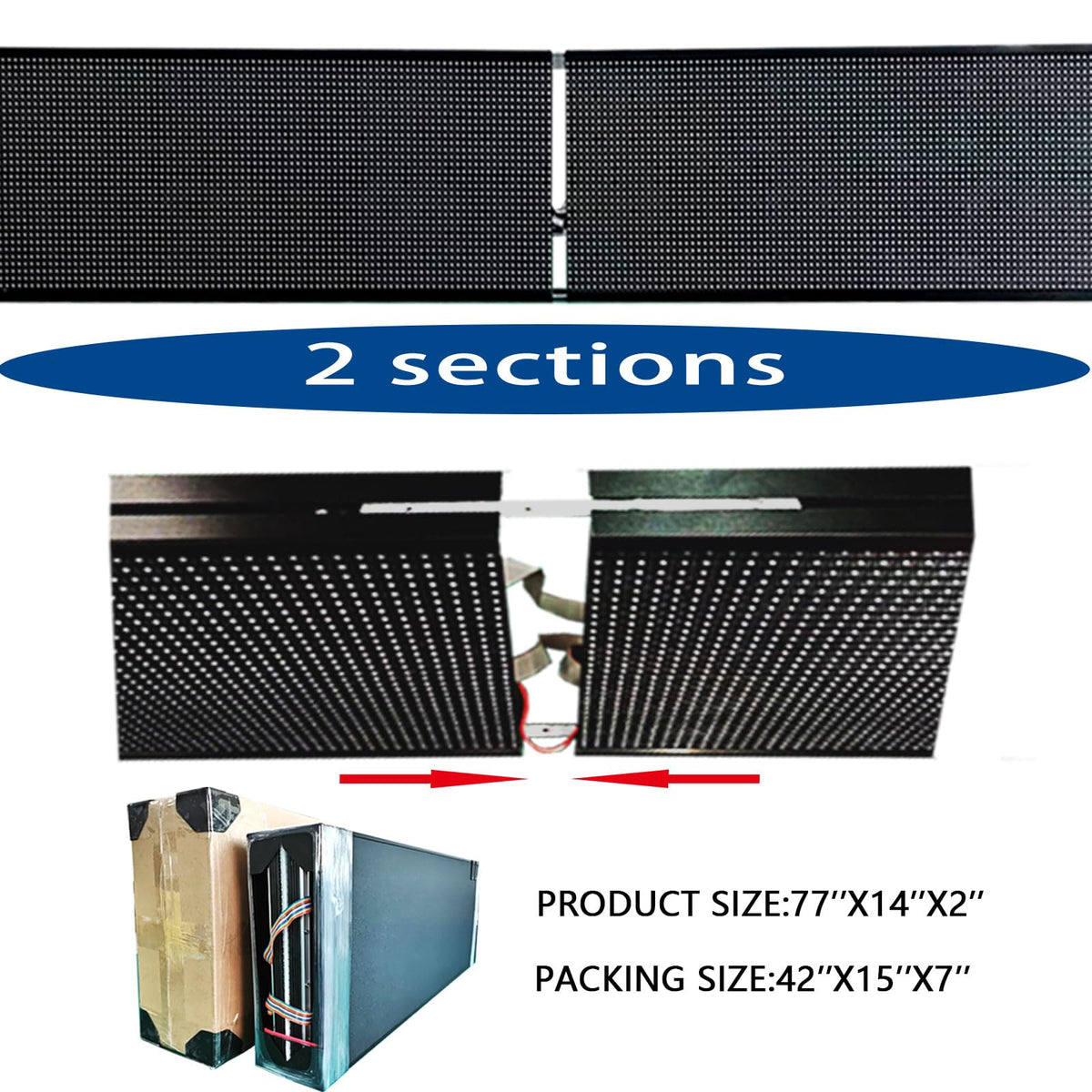 HS Programmable Scrolling Led sign Outdoor Digital Open Neon P10 39''x14''