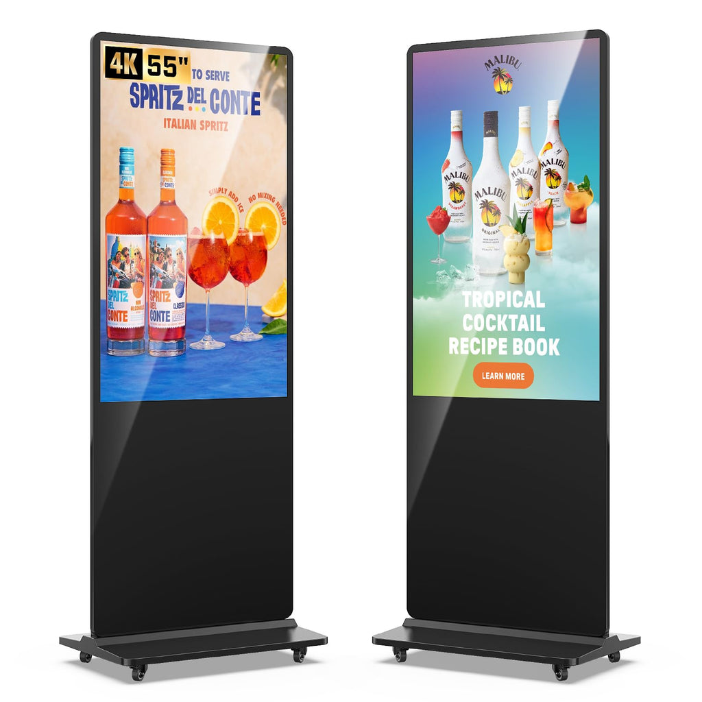 MWE 43 Inch Indoor Floor Standing Digital Signage Advertising Display Kiosk LCD Screen Commercial Totem Android System Vertical Poster with Auto Media Player