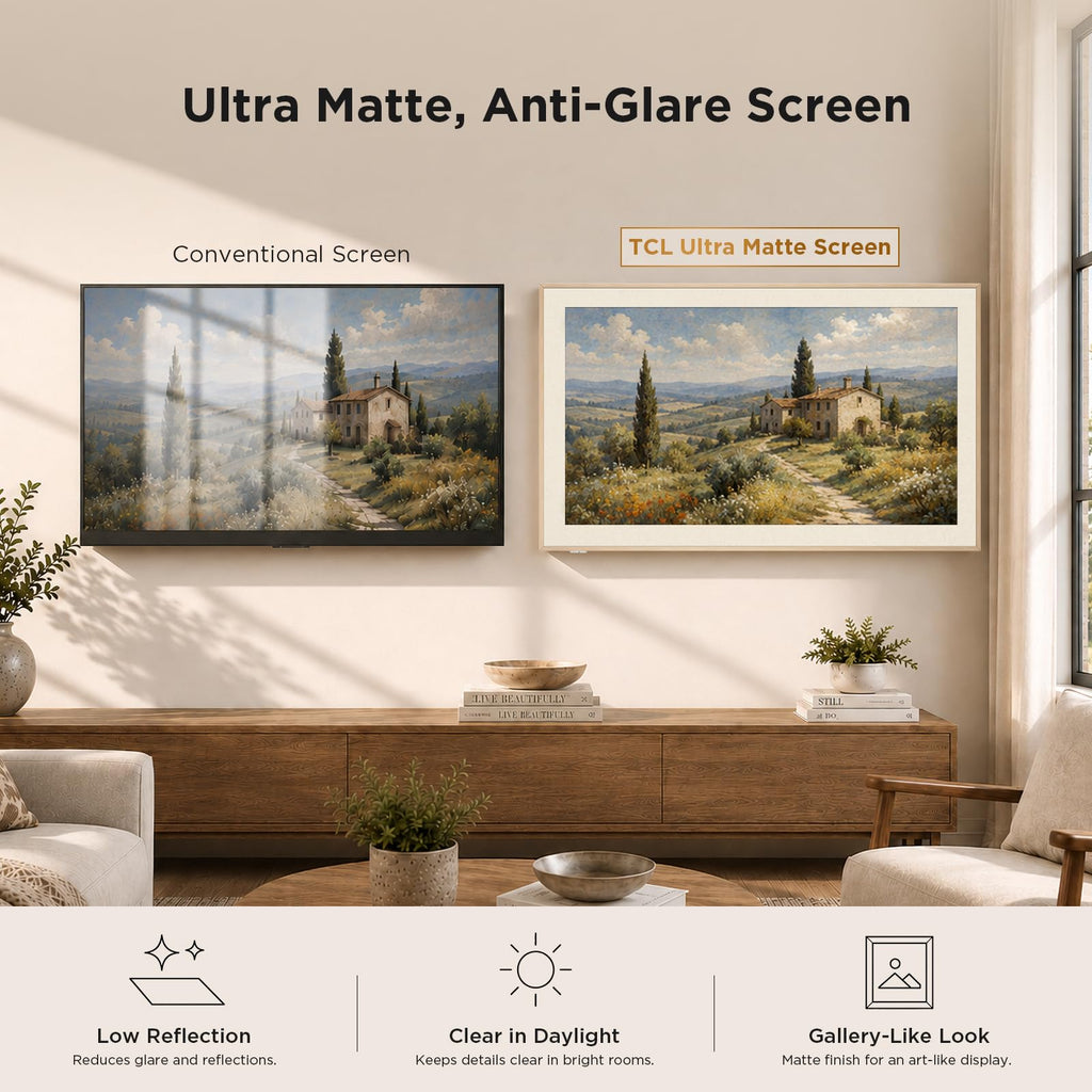 TCL 55" Designer Series Picture Frame TV, QLED 4K, 55A300L, 2026 Version