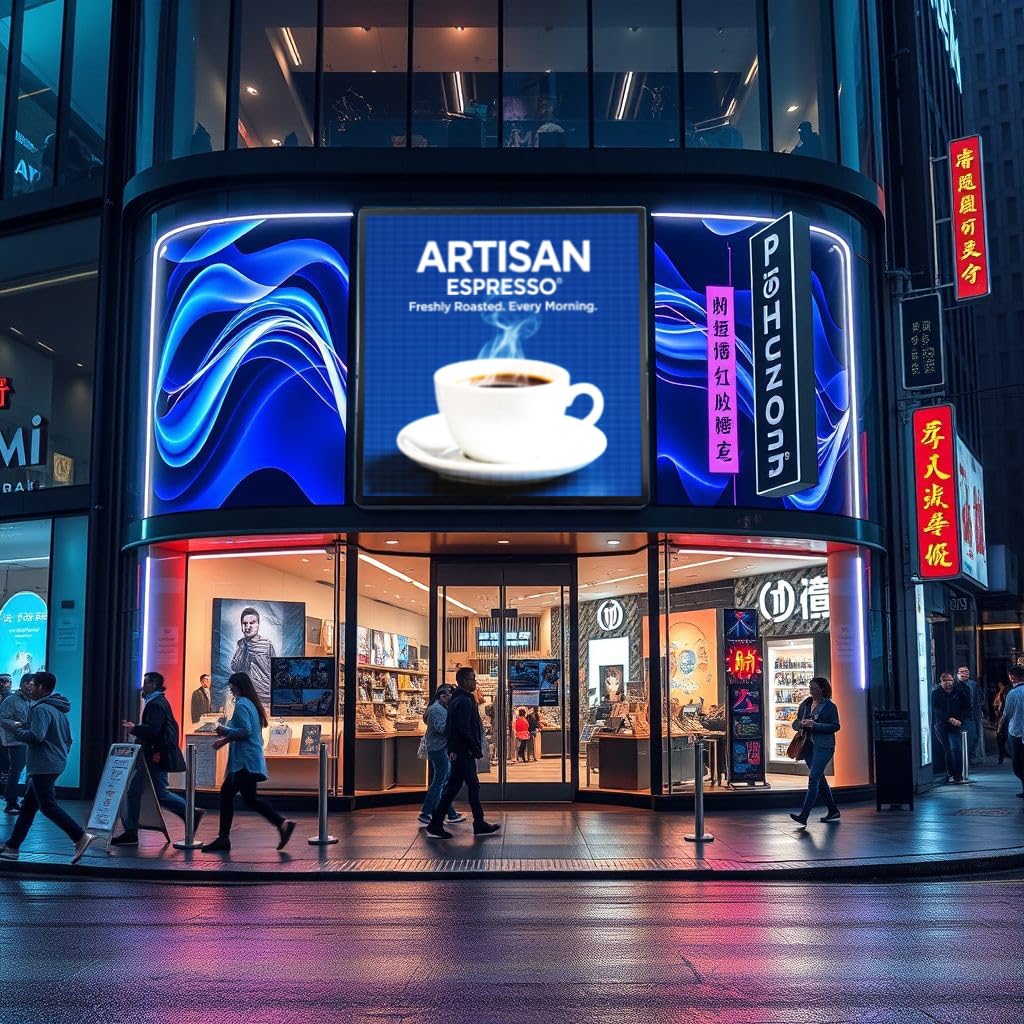 LED Advertising Sign,P5 39x14 Inches Full Color Programmable Digital Board, High Brightness Scrolling Message Display with WiFi & USB Control for Business Promotion