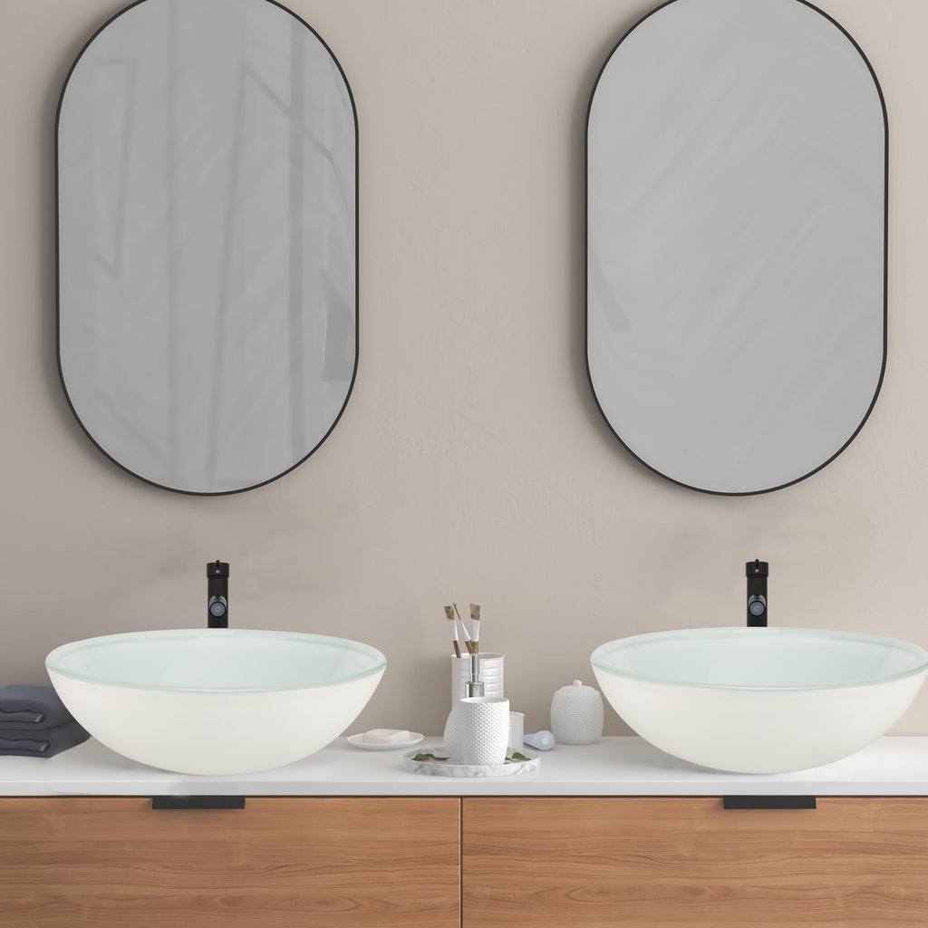 Design Vessel Sink Concrete Bathroom Sink above Counter Small Vessel Sink Bathroom Sink Bowl Countertop Modern Sinks with Faucet and Drain Combo 15.7" Round Gray