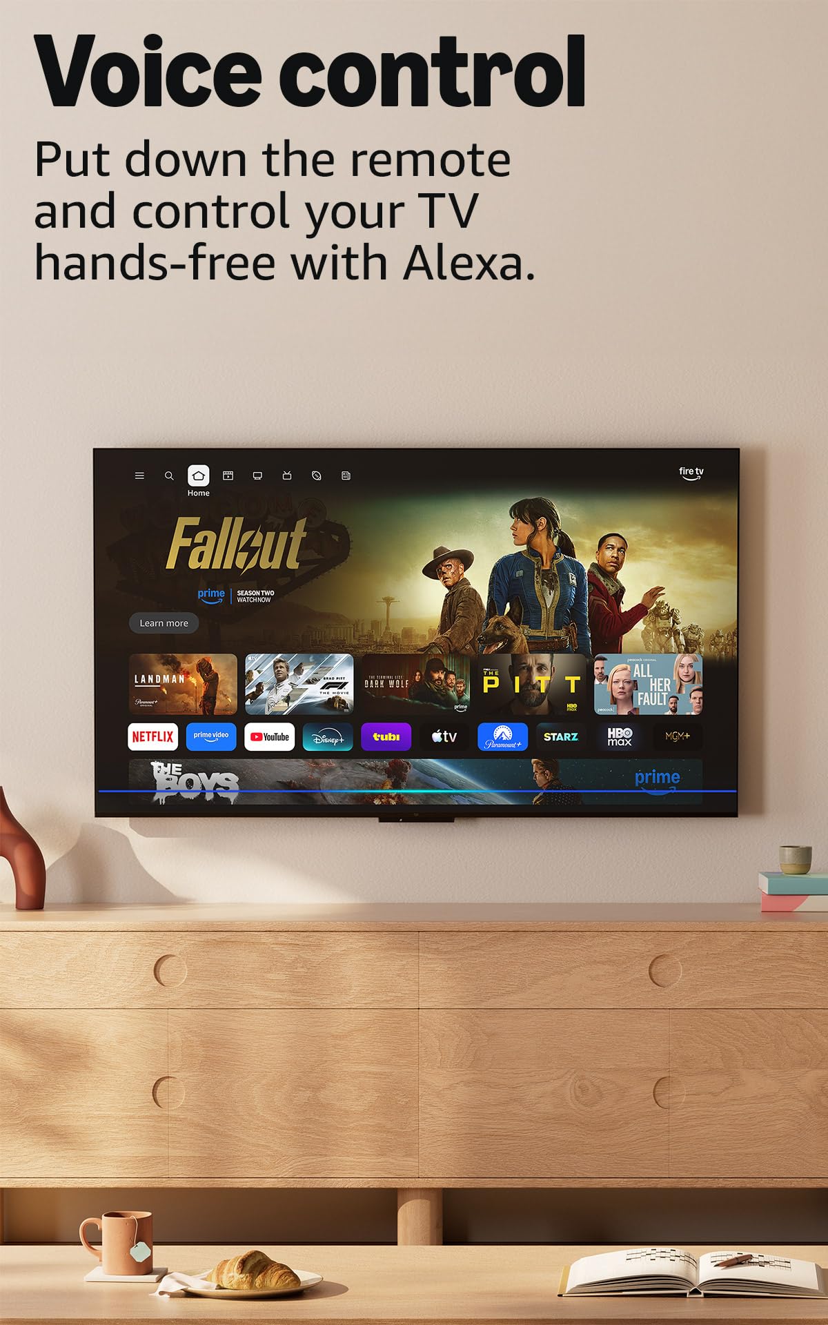 Amazon Ember 65" QLED Series with Fire TV (newest model), 4K Ultra HD smart TV, HDR10+, Dolby Vision, Dolby Audio, quad-core processor, find shows faster with Alexa+