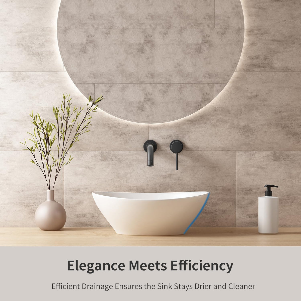 Large Bathroom Vessel Sinks: 24â³x14â³ Oval Bathroom Sink Bowl, Countertop Bathroom Sinks Ceramic Bathroom Vanity Sink Modern Vessel Sinks for Bathrooms