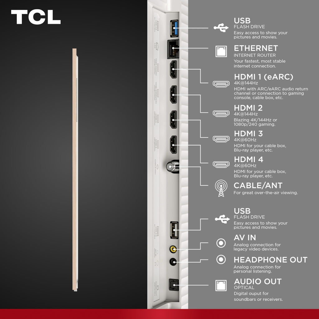 TCL 55" NXTVISION Series Picture Frame TV, Google Smart TV QLED 4K, 55A300W