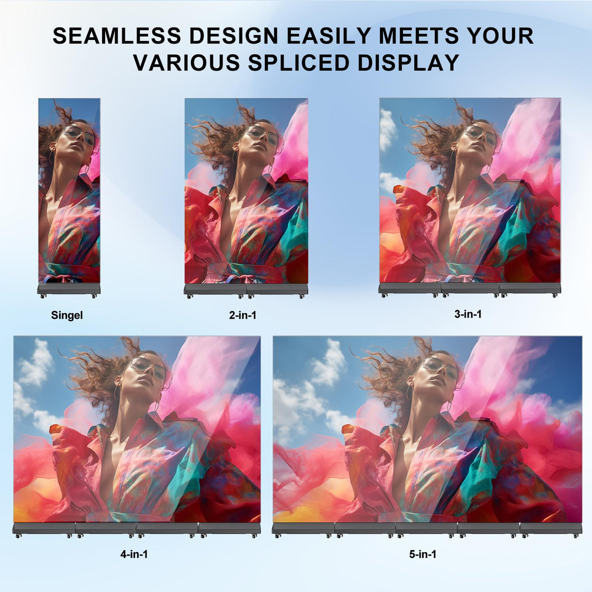 43 Inch Outdoor Digital Signage A-Frame Displays, Rechargeable Digital LCD Kiosks, Moveable Commercial Totem, IP65 Waterproof, Auto Adjustment 2000nits High Brightness Screen, High Capacity Battery for Restaurant/Bar/Food Truck/Store