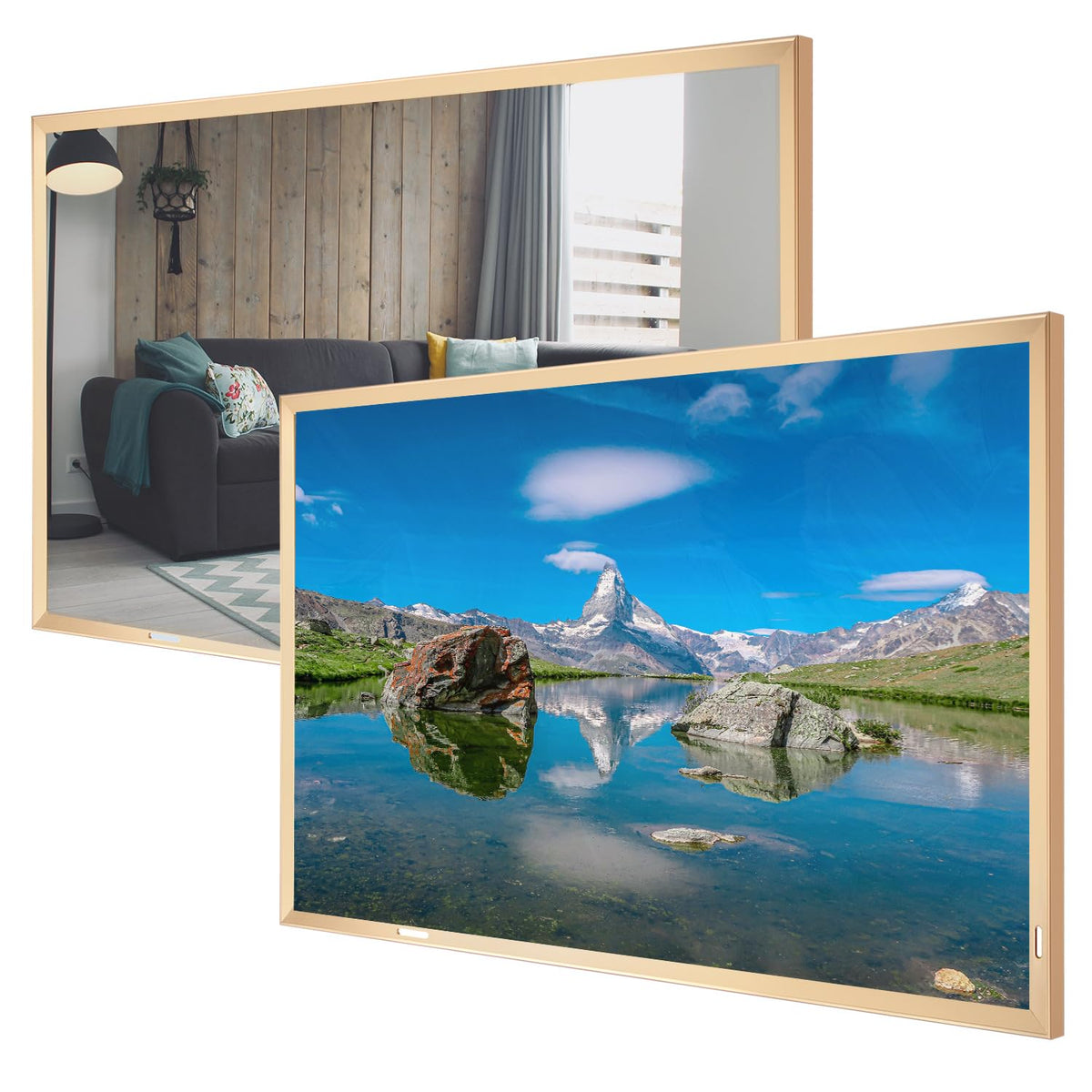 Soulaca 55 inches Smart Waterproof Mirror TV 4K UHD webOS Built-in ATSC DTV Tuner Voice Control, Large Bathroom & Indoor Hotel Resort Television Wall-Mount Big Screen Pool