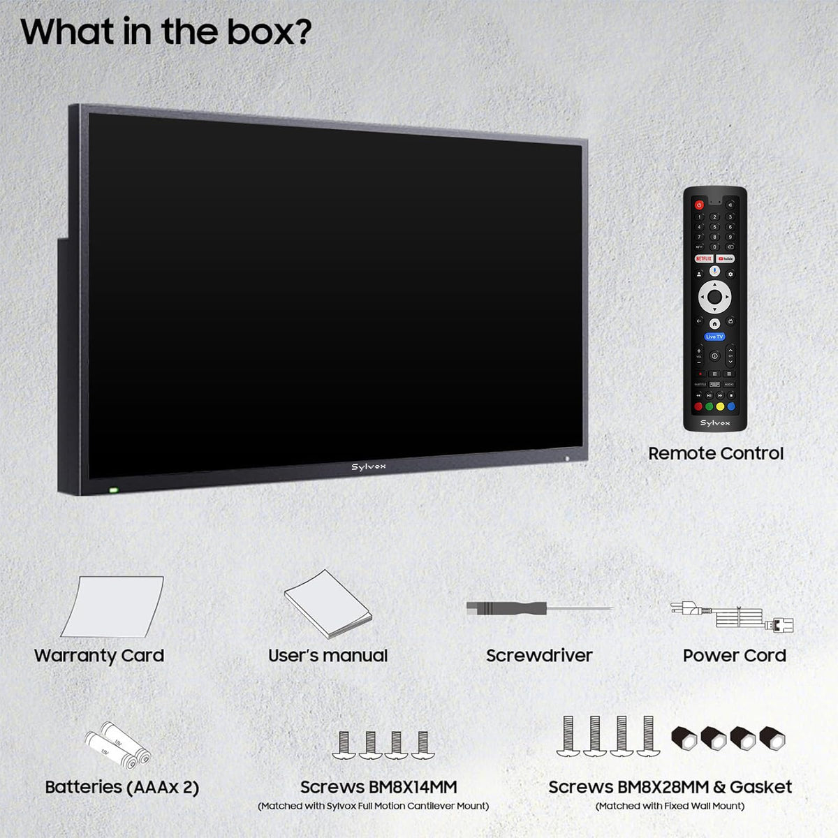 SYLVOX Outdoor TV, 55 inch Smart Waterproof Outdoor TV, 4K UHD Weatherproof