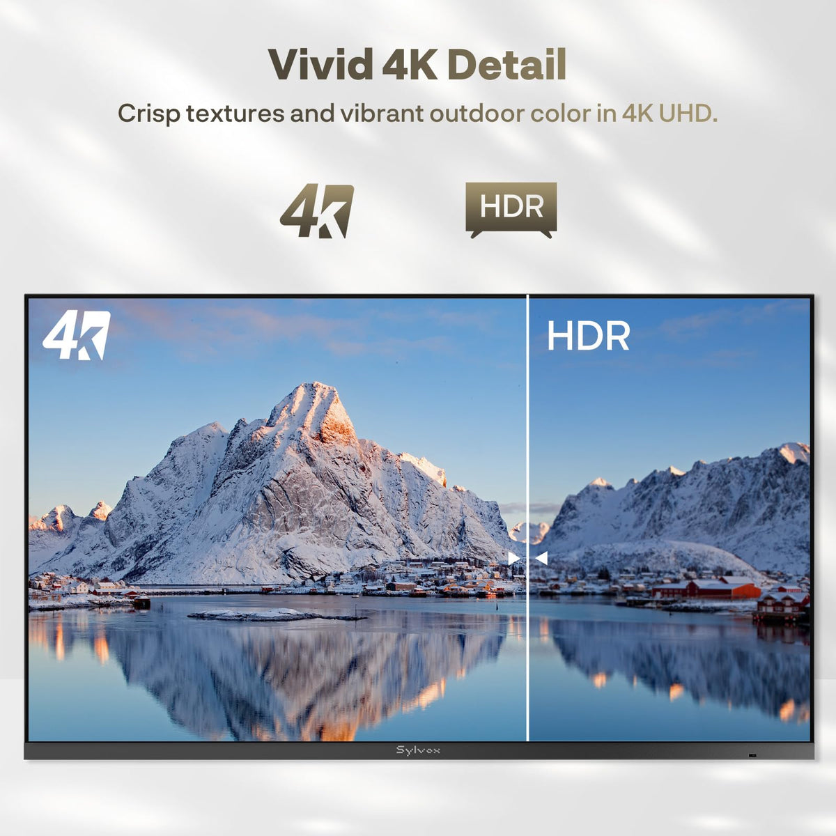 SYLVOX Outdoor TV, 55 inch Smart Waterproof Outdoor TV, 4K UHD Weatherproof