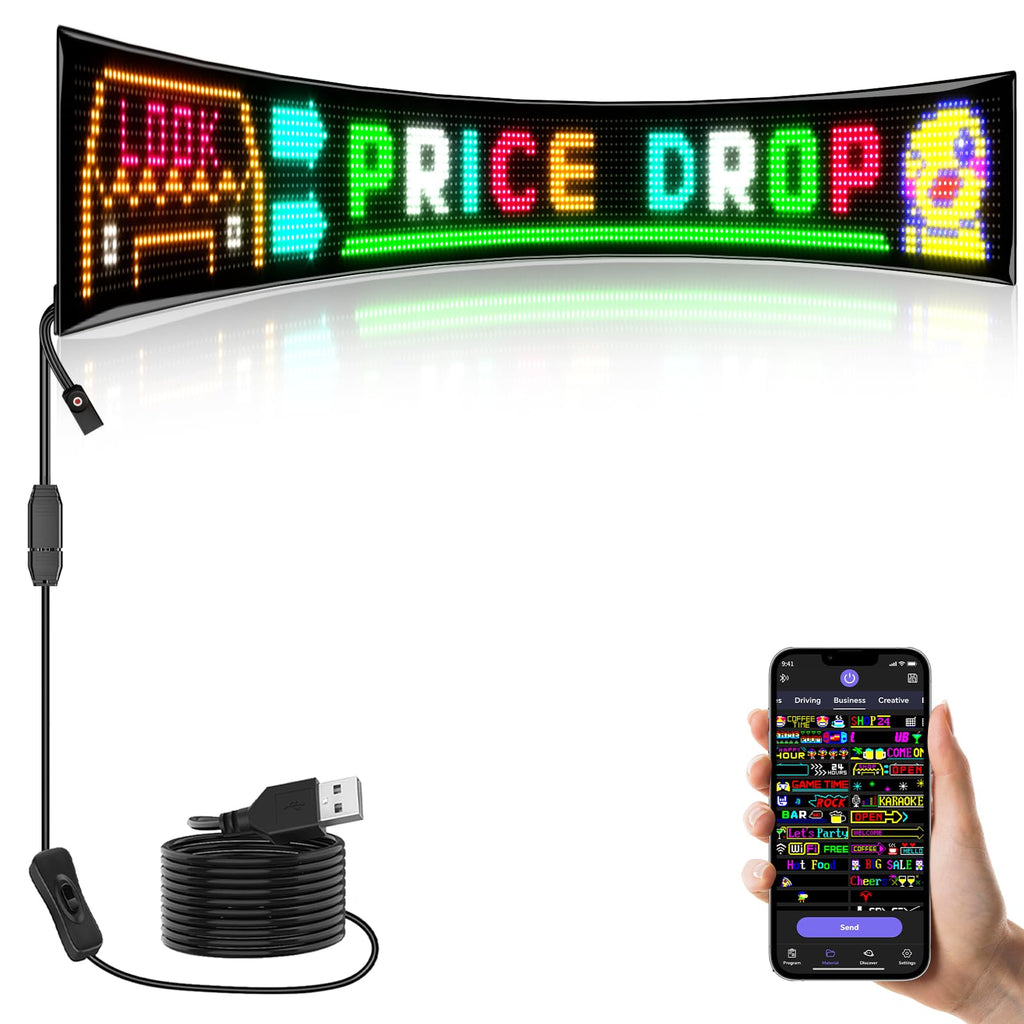 LED signs for business,APP control DIY text,LED window ads display screen