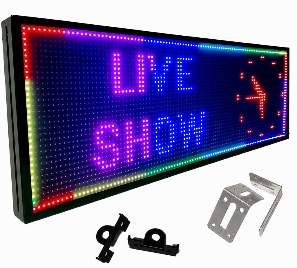 P10 Programmable LED SIGN 40"Ã8" Scrolling LED Display, High Brightness & IP65 Waterproof Indoor Outdoor Digital Signage led screen, Open Signs Welcome Sign for Store Business Advertising