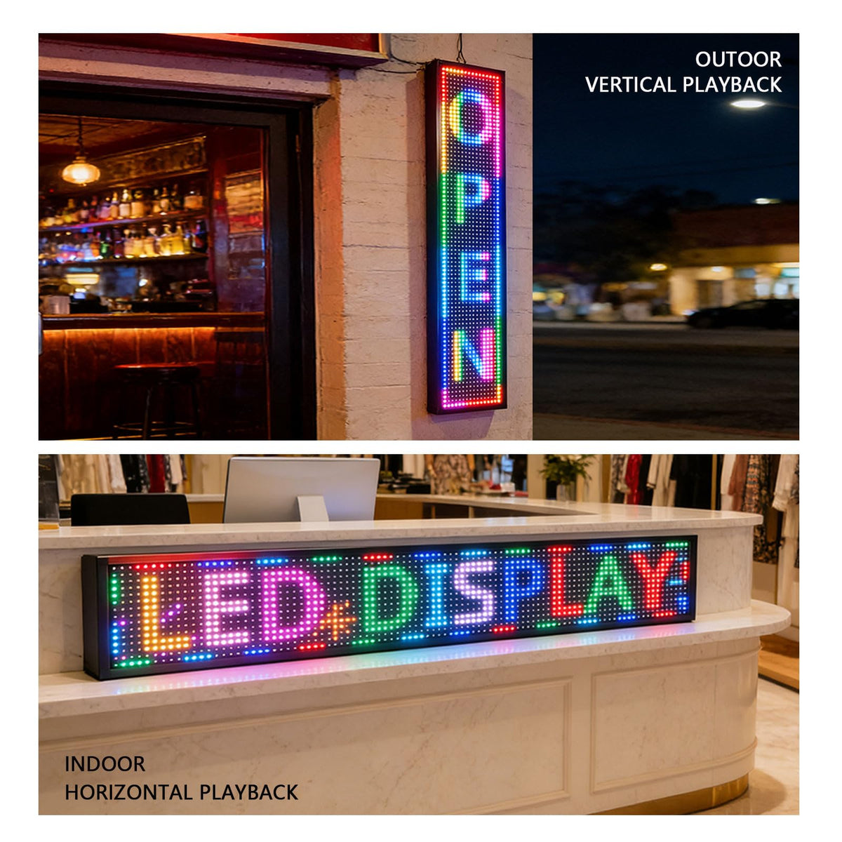 Led Sign Outdoor Programmable Scrolling Digital Open Neon P6 40''x17''