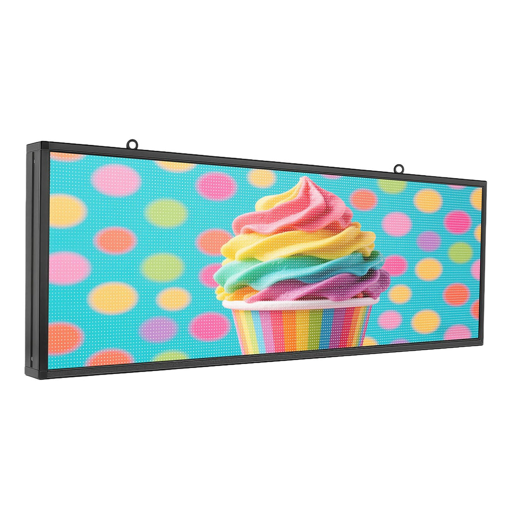 P3 Full Color Programmable LED Sign, IP65 Outdoor, WiFi Control, Support Custom Video, Electronic Message Board for Business, 40''Ã17''