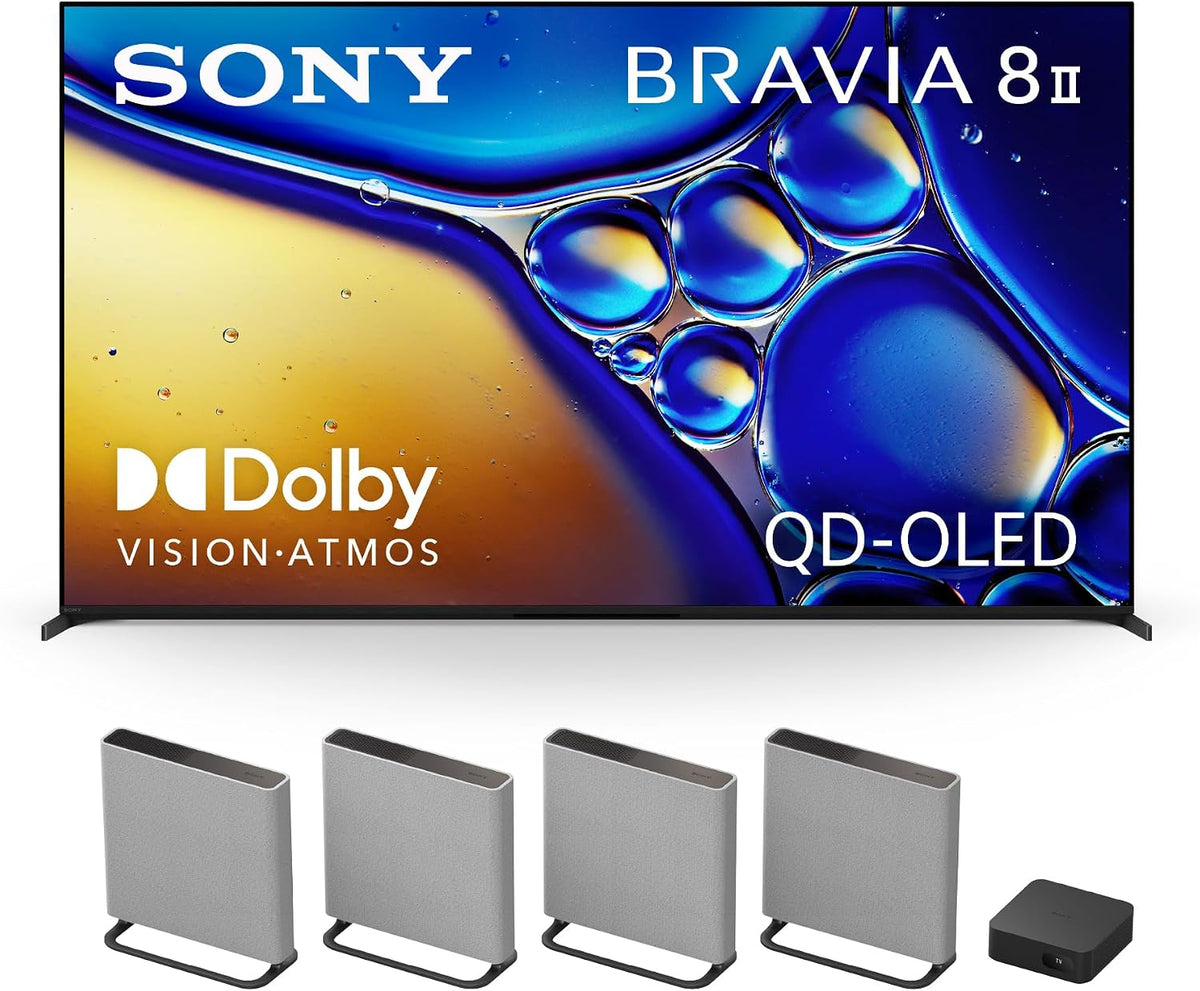 Sony BRAVIA 8 II 65-Inch 4K QD OLED Smart TV (K-65XR80M2) with BRAVIA Theater Quad 16-Speaker Home Audio System (HT-A9M2)