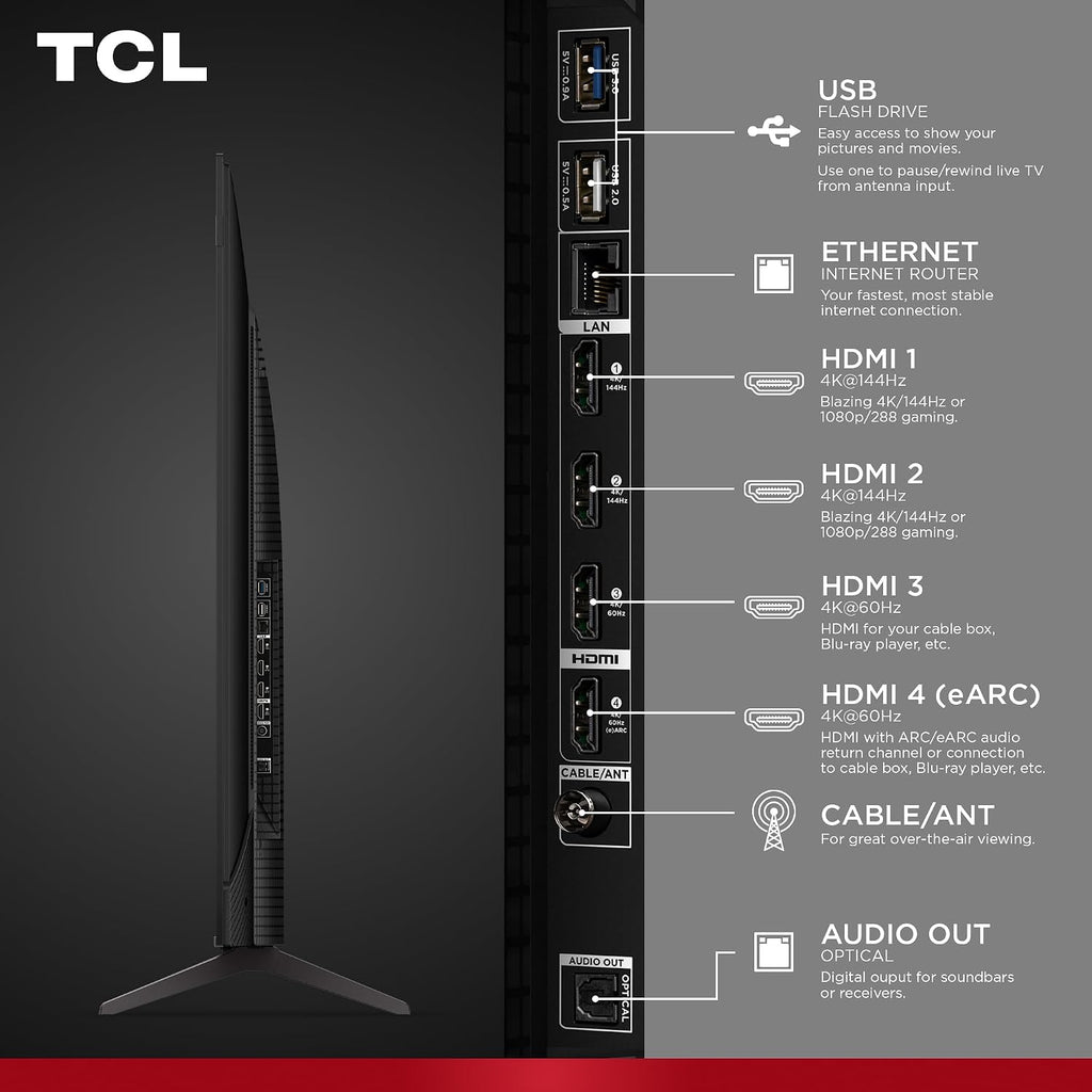 TCL 65" T7 4K QLED Google TV with 144Hz Gaming (65T7)