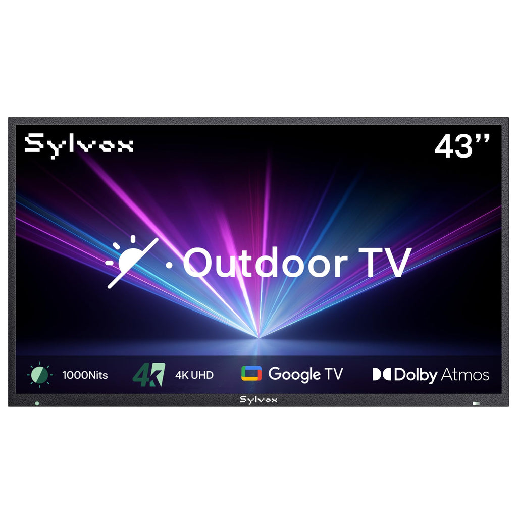 SYLVOX 43 Inch Outdoor TV, Weatherproof Google TV, IP56 Waterproof TVs